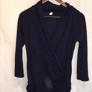 Pink Blush Navy Blue Touched V-neck Tunic